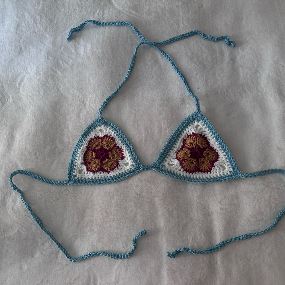 Handmade Crochet Floral Bikini Top